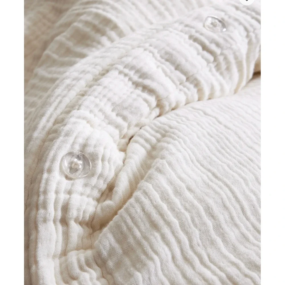 Quince Organic Airy Gauze Duvet Cover King/Cal King Undyed Off-White NO SHAMS